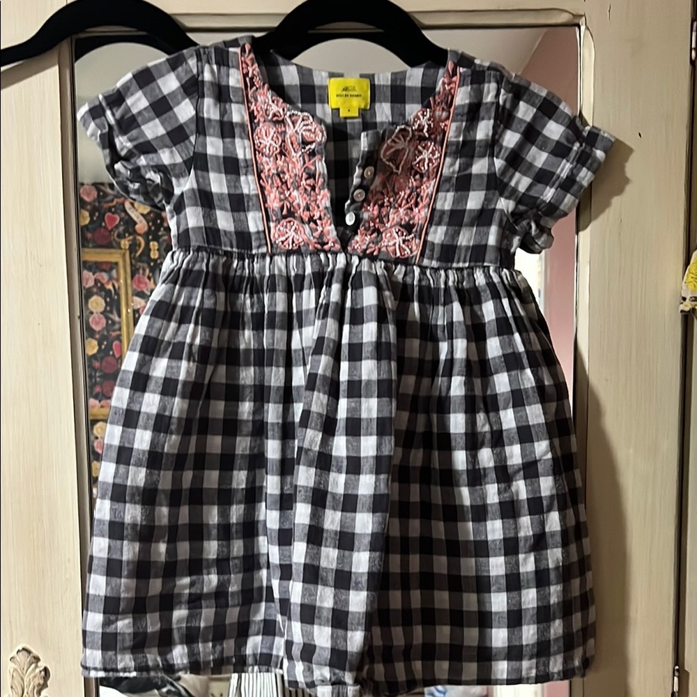 Roller Rabbit Black and Pink Checkered Kids Dress